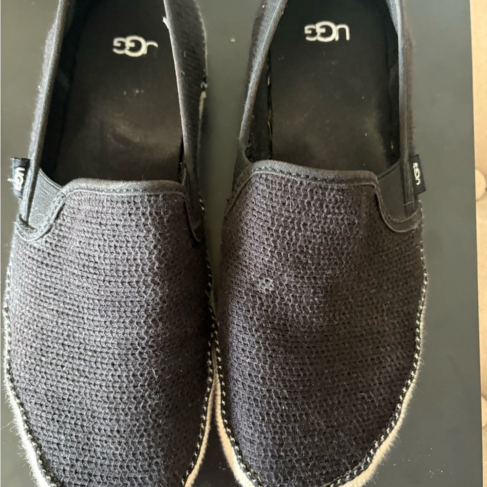 UGG women's Black Textured Loafers